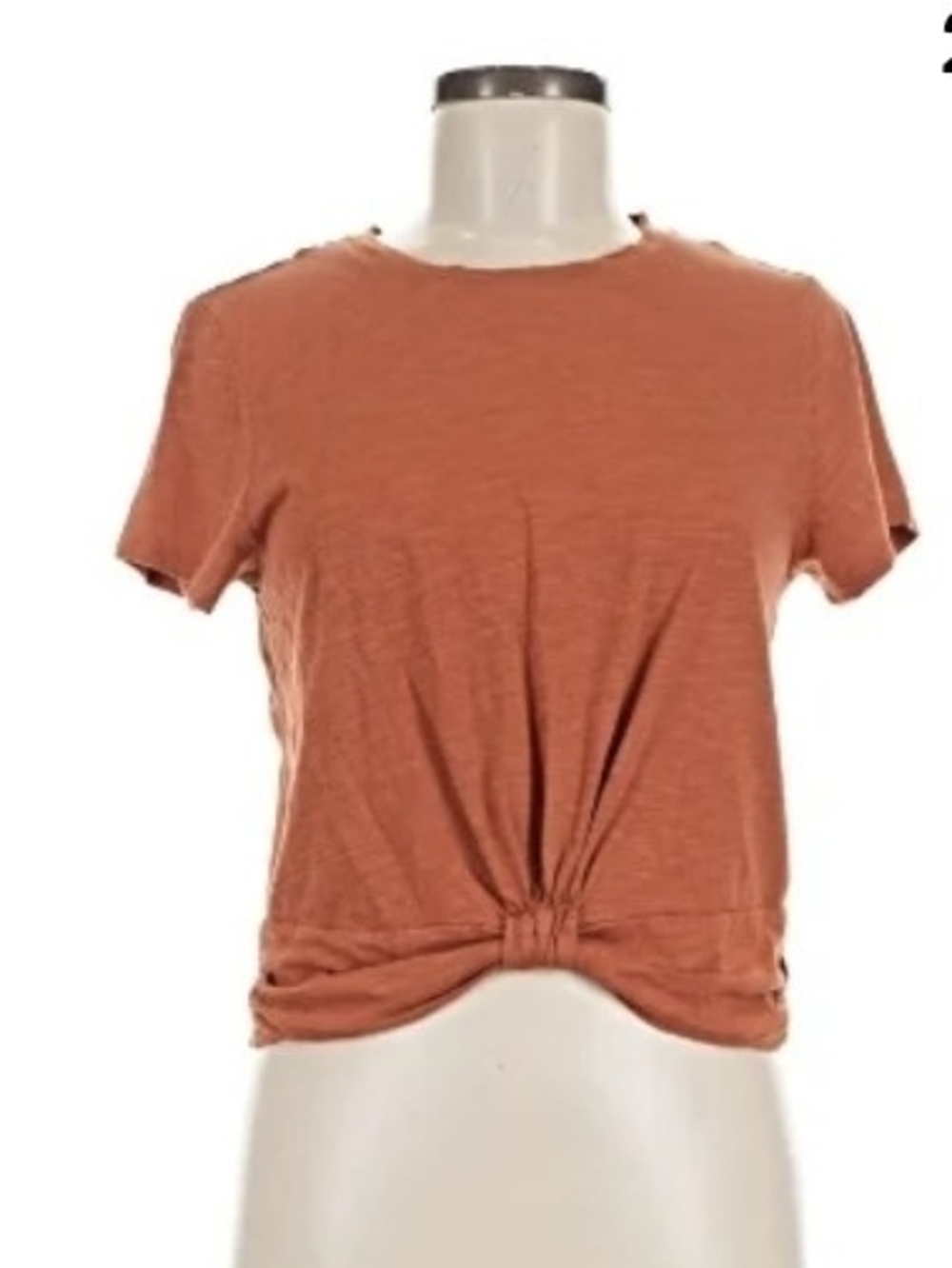 Sanctuary Dream On Twist Tee- Women’s Rust Knot-Front Short Sleeve Top